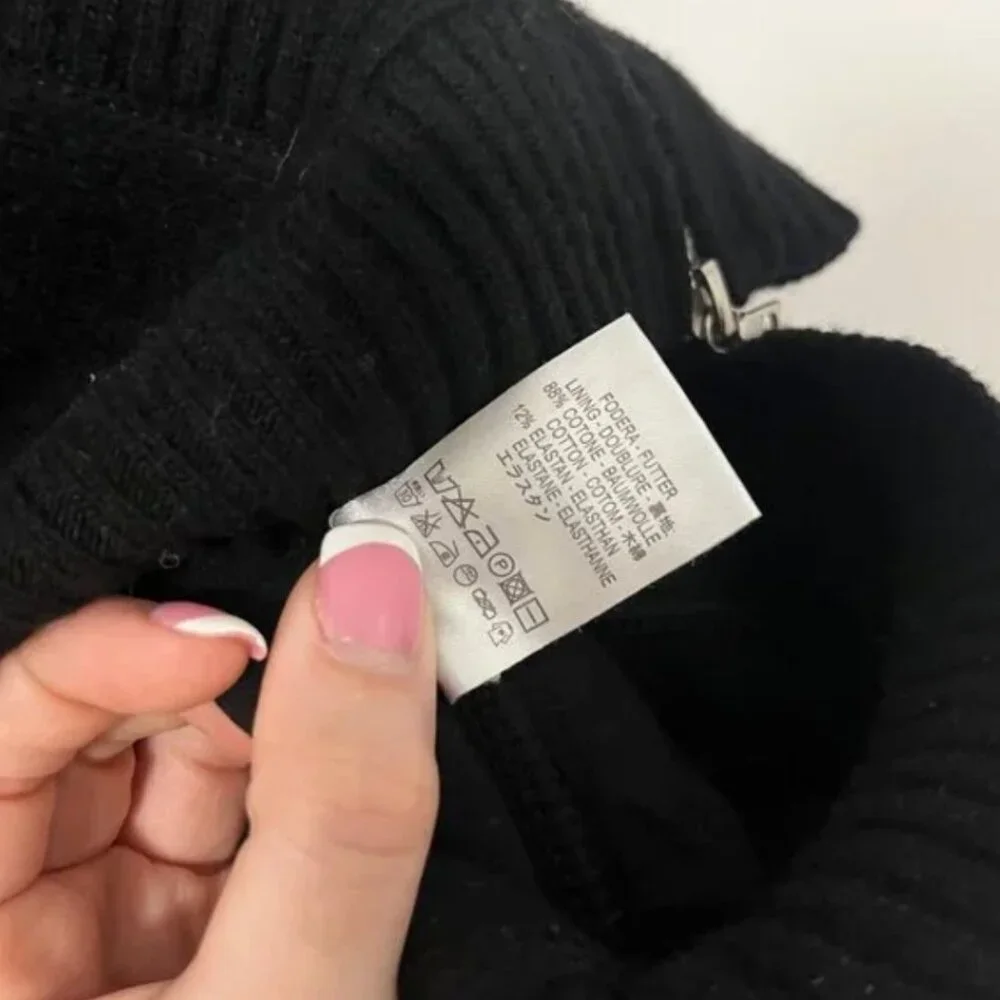 Valentino Black Knit Oversized Zip Sweater - Picture 6 of 9